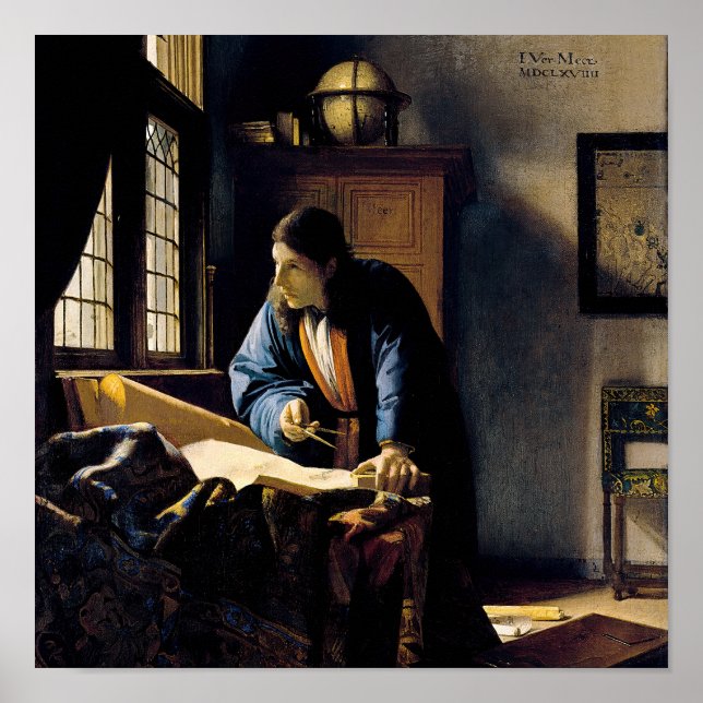 Poster Johannes Vermeer - O Geógrafo (Frente)