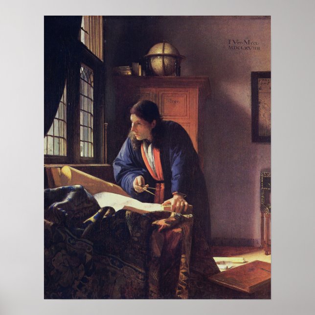 Póster Johannes Vermeer, O Geógrafo (Frente)