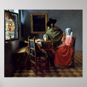 Póster Johannes Vermeer o vidro de vinho