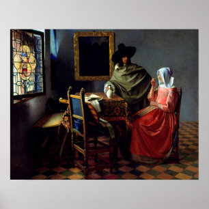 Poster Johannes Vermeer - O Vidro do Vinho