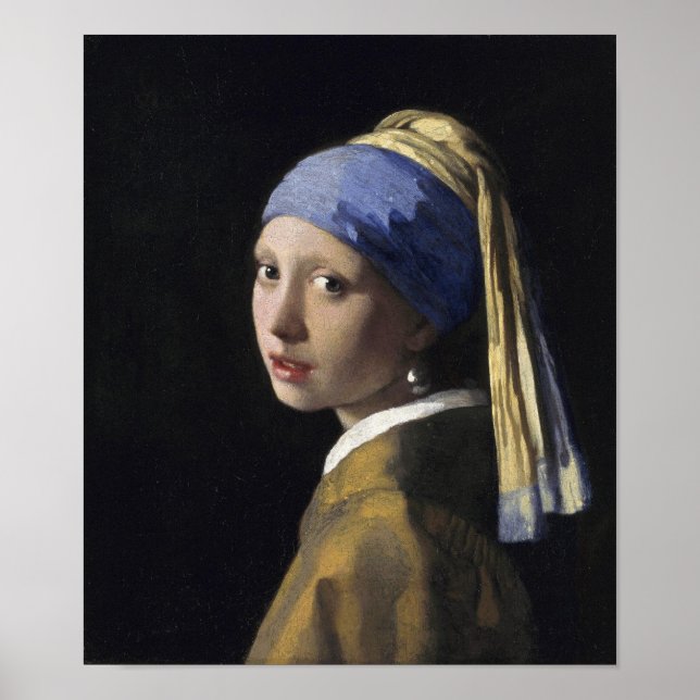 Póster Johannes Vermeer - Rapariga com um Ouriço de Pérol (Frente)
