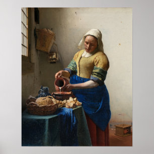 Póster Johannes Vermeer, The Milkmaid
