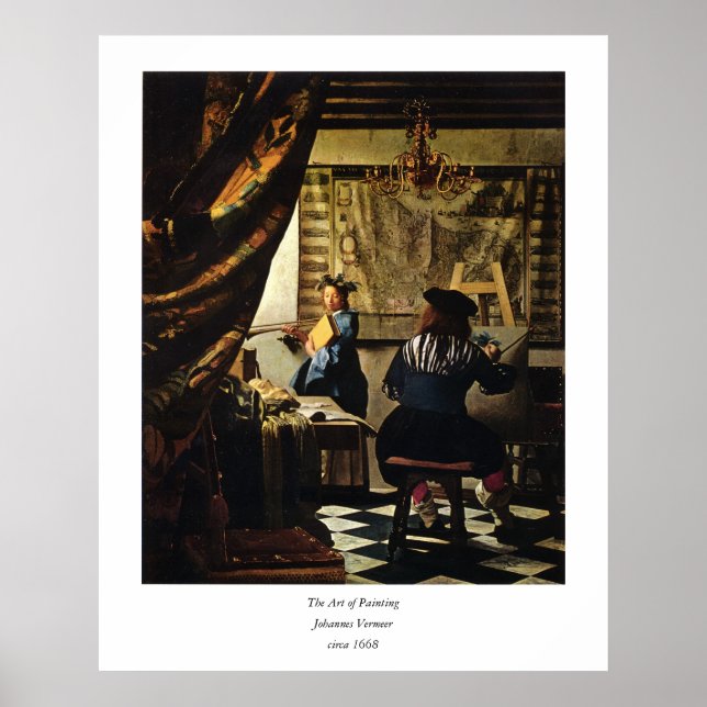 Póster Johannes Vermeer's A Arte da Pintura por volta de  (Frente)