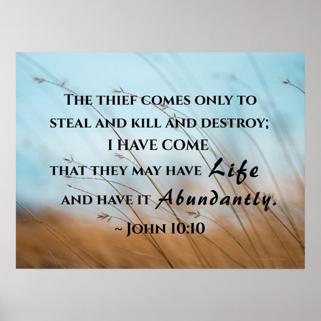 Poster John 10:10 Eu vim que eles podem ter vida (Frente)