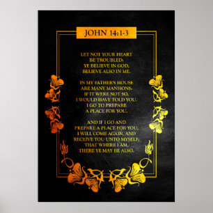 Poster John 14:1-3 Bíblia Verso