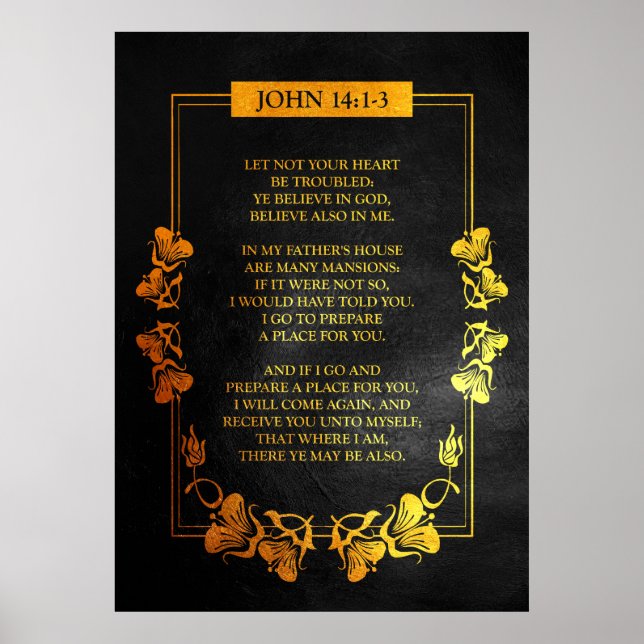 Poster John 14:1-3 Bíblia Verso (Frente)