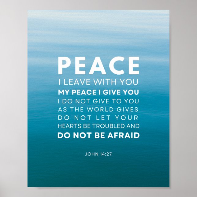 Poster John 14:27 Paz Eu saio com você (Frente)