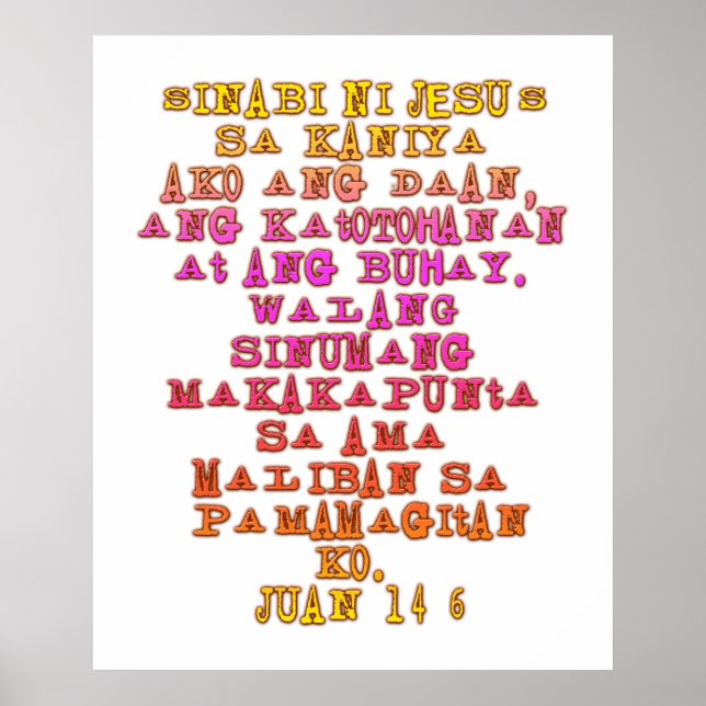 Póster John 14:6 Tagalog (Frente)