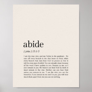 Poster John 15:1-5 Eu sou o Verdadeiro Vinho, Abide In Me
