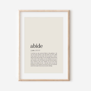 Poster John 15:1-5 Eu sou o Verdadeiro Vinho, Abide In Me