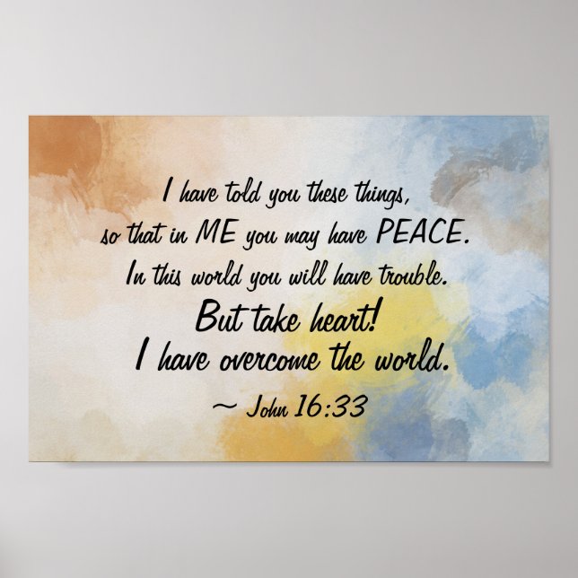 Poster John 16:33 Eu Superei o Mundo! (Frente)