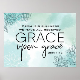 Poster John 1:16 Todos nós recebemos Grace por Graça