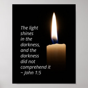 Poster John 1:5 A luz brilha na escuridão