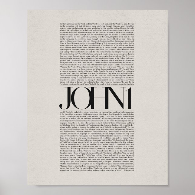Poster John 1 - Bíblia Verse Modern Scripting Wall Art (Frente)