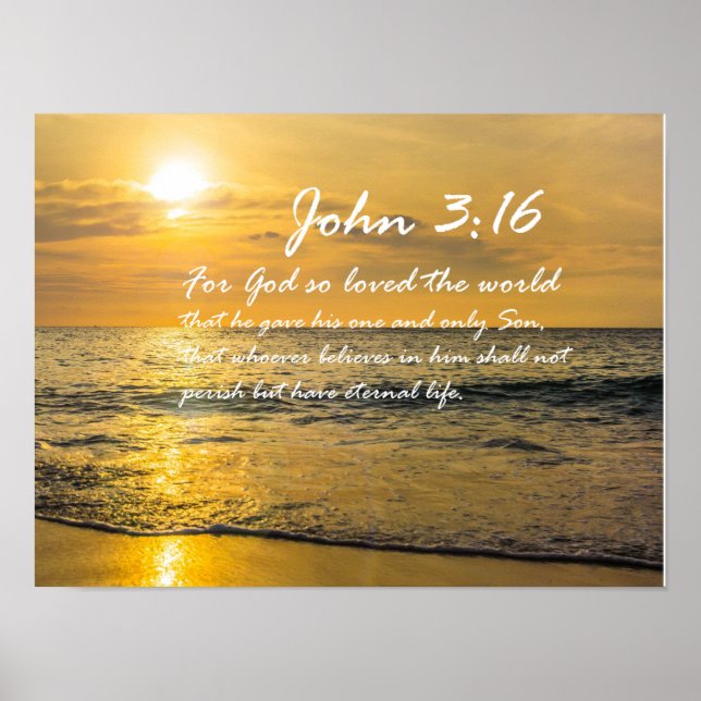 Póster John 3:16 #2 NIV - Scripture Christian Wall Art (Frente)