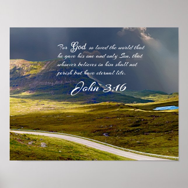 Poster John 3:16 #9 NIV - Escritura de Arte de Muro Crist (Frente)