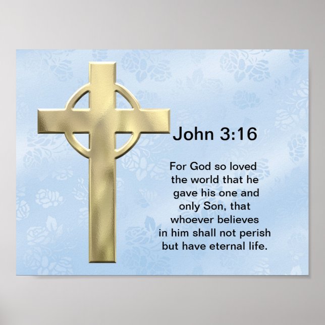 Poster John 3:16 (azul) (Frente)