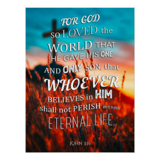 Póster John 3:16 Bible Verse