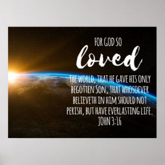 Poster John 3:16 Bíblia Verse Christian