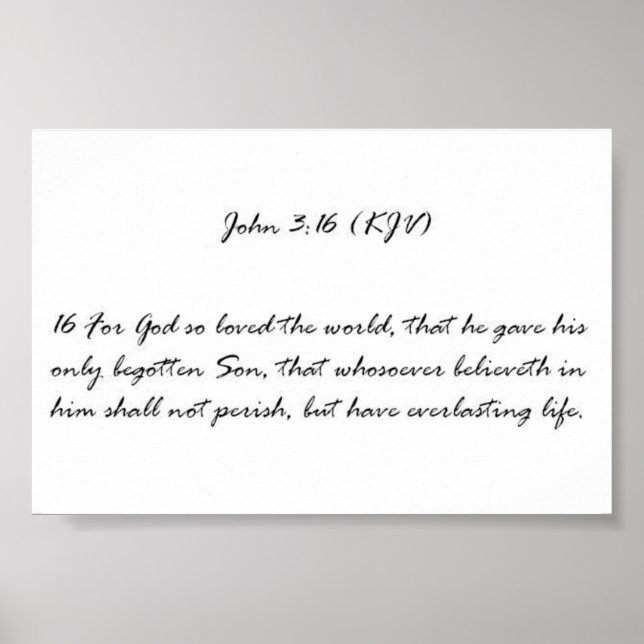 Póster John 3:16 (KJV) (Frente)