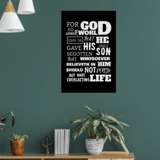 POSTER JOHN 3:16 PARA DEUS TÃO AMADO O MUNDO