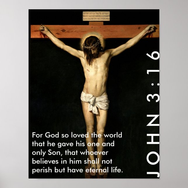 Póster John 3:16 - Por Deus tanto amava o mundo... (Frente)