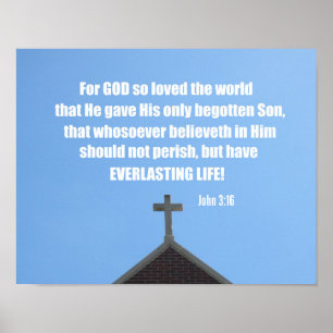Póster John 3:16 Por Deus tanto amou o mundo, que Ele deu