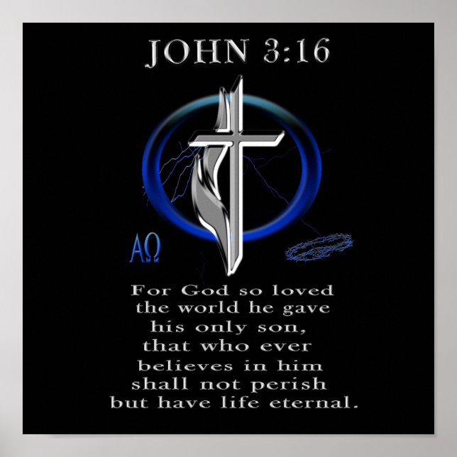 Poster John 3:16 roupa (Frente)