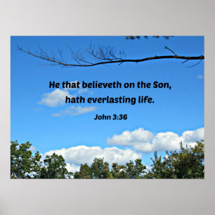 Poster John 3:36 Ele que acredita no Filho...