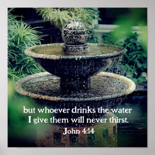 Poster John 4:14 Quem bebe a água que dou Bíblia