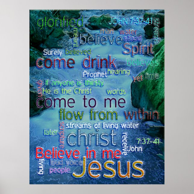 Póster John 7:37-41 Rushing Stream (Frente)