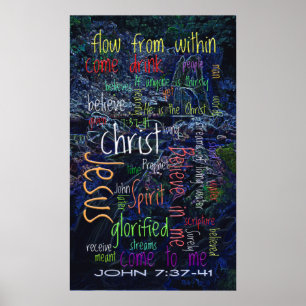 Poster John 7:37-41 Waterfall