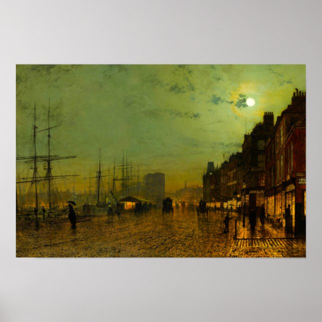 Poster John Atkinson Grimshaw Glasgow Docks (Frente)