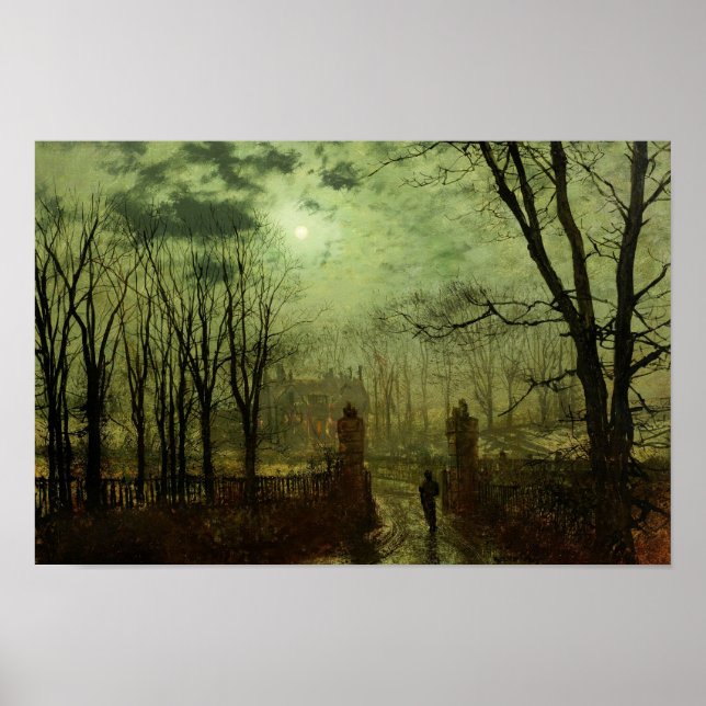 Poster John Atkinson Grimshaw - Na Porta Do Parque (Frente)