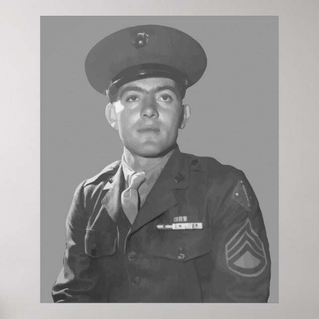Poster John Basilone - Medalha de Honra do Beneficiário (Frente)