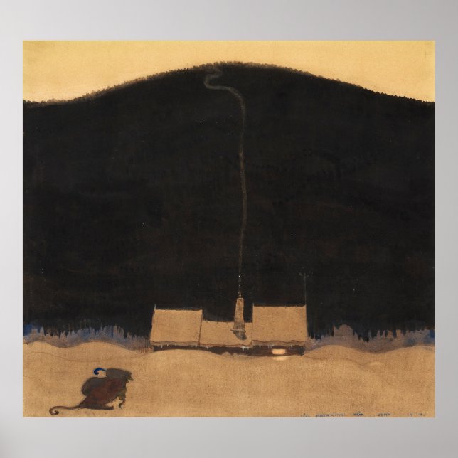 Poster John Bauer A cabana no pé da montanha (Frente)