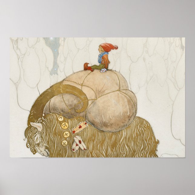 Poster John Bauer - A Cabra de Natal (Frente)