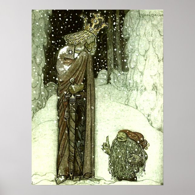 Poster John Bauer A Princesa e o Troll (Frente)