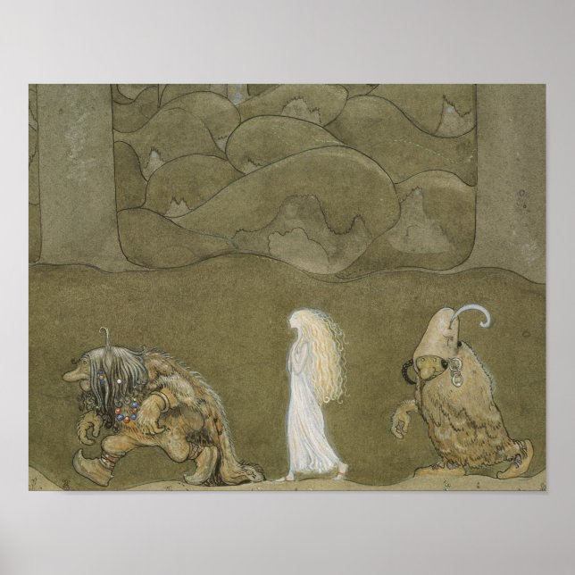 Póster John Bauer - A Princesa e os Troll (Frente)