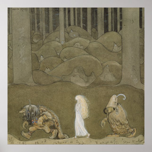 Poster John Bauer - A Princesa e os Troll (Frente)
