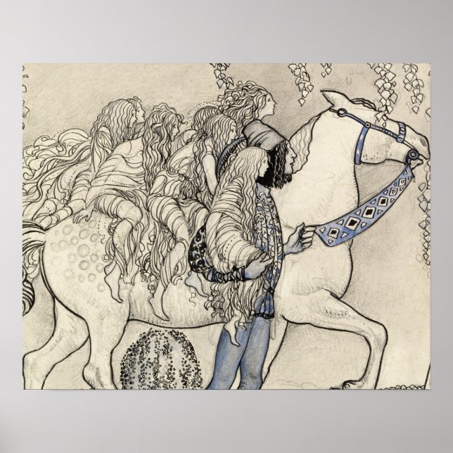 Póster John Bauer - O Cavalo que Liderou no Bit (Frente)