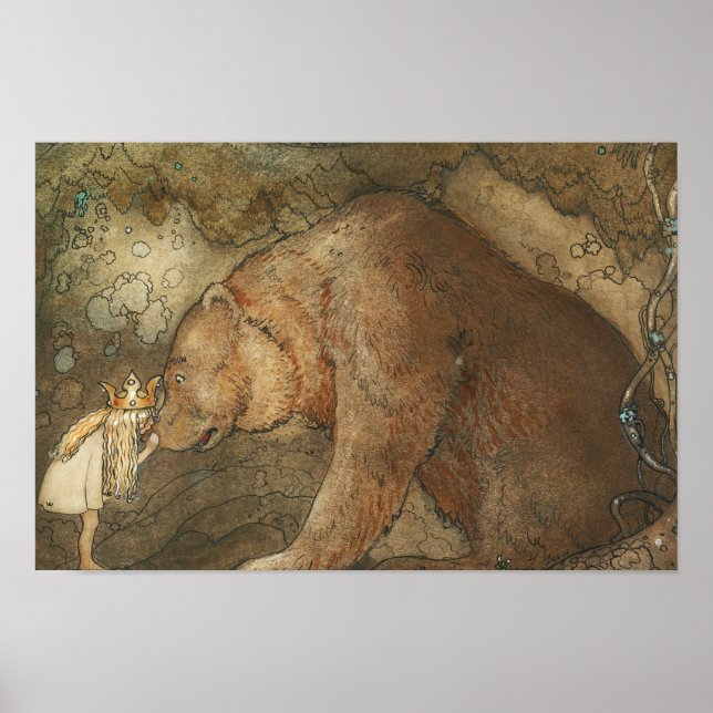 Póster John Bauer - Pobre Basse Pequeno (Frente)