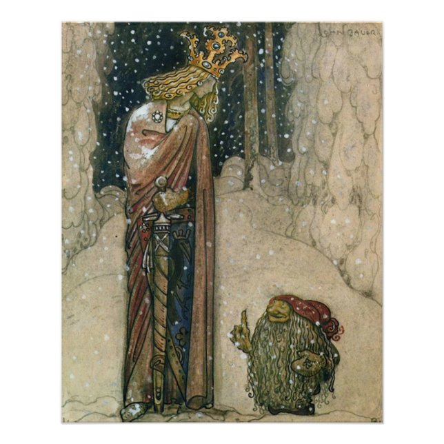 Póster John Bauer - Princesa e Troll (Frente)