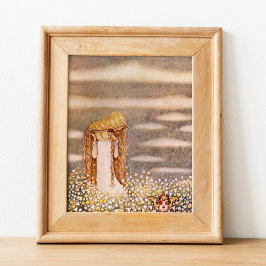 Poster John Bauer Princess em Flower Meadow