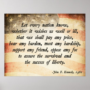 Póster John. Citações de F Kennedy