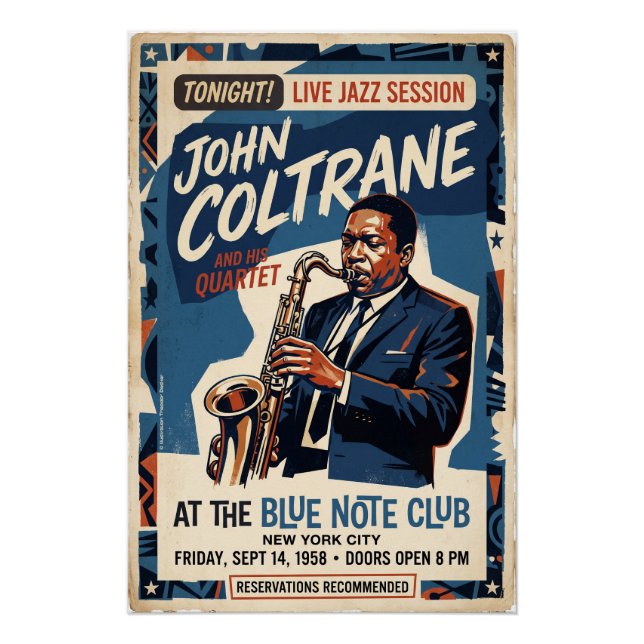 Póster John Coltrane Live-Session  (Frente)