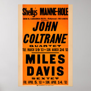 Poster John Coltrane - Miles Davis pôster de jazz - Shell