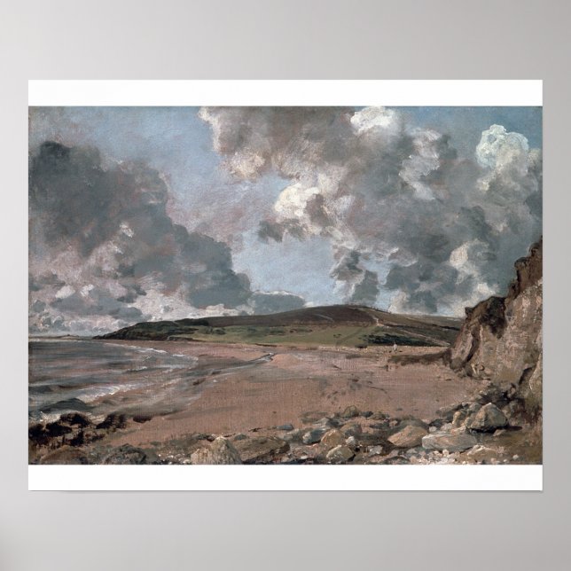 Póster John Constable | Baía de Weymouth com Jordan Hill, (Frente)