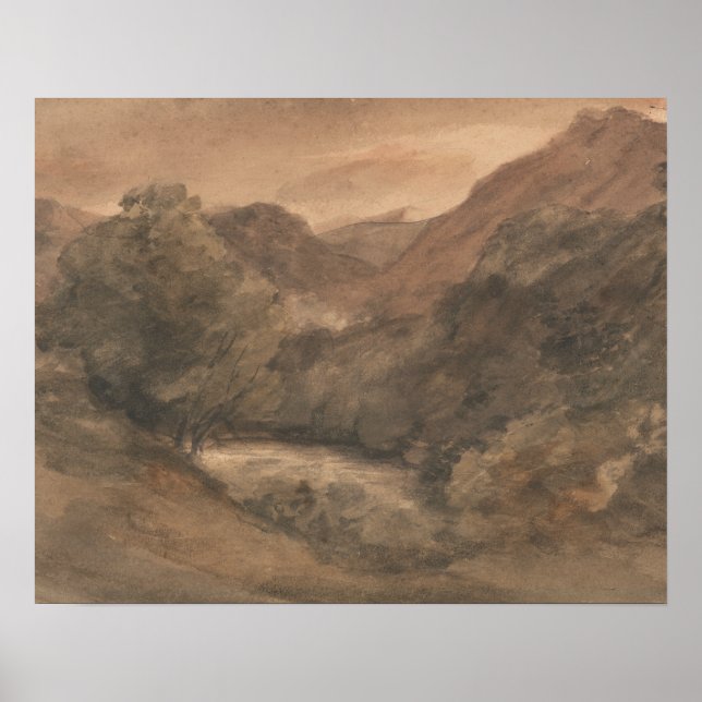 Póster John Constable - Borrowdale - Noite após uma Fine (Frente)
