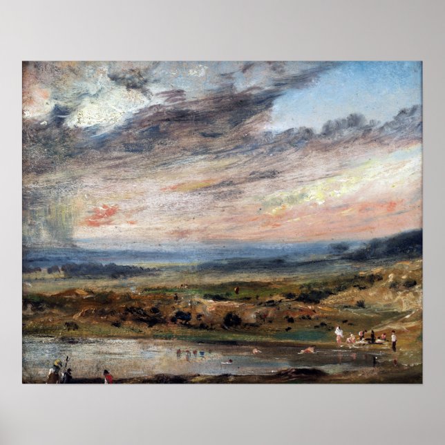 Poster John Constable Hampstead Heath, com Pond e Bath (Frente)